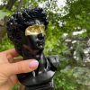 Handmade David bust |Greek statue | modern home decor | decor ornament | Michelangelo sculpture | greek mythology statue | made in canada Gilding gold eyes