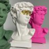 Handmade David bust |Greek statue | modern home decor | decor ornament | Michelangelo sculpture | greek mythology statue | made in canada Gilding gold eyes